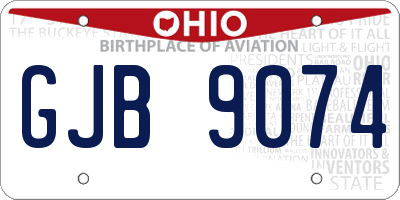 OH license plate GJB9074