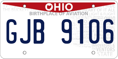 OH license plate GJB9106