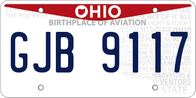 OH license plate GJB9117