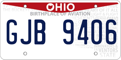 OH license plate GJB9406