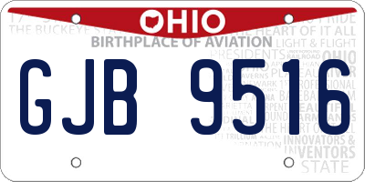 OH license plate GJB9516