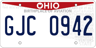 OH license plate GJC0942