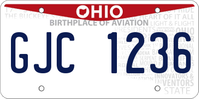 OH license plate GJC1236