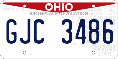OH license plate GJC3486