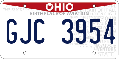 OH license plate GJC3954