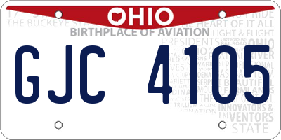 OH license plate GJC4105