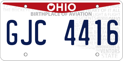 OH license plate GJC4416