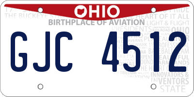OH license plate GJC4512