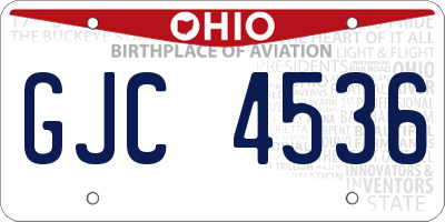 OH license plate GJC4536