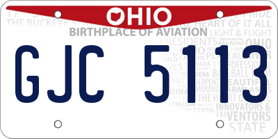 OH license plate GJC5113