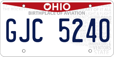 OH license plate GJC5240