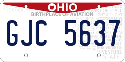 OH license plate GJC5637
