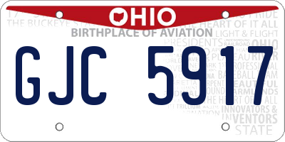 OH license plate GJC5917