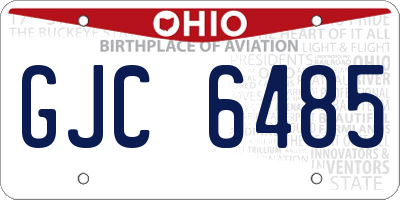 OH license plate GJC6485