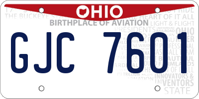 OH license plate GJC7601