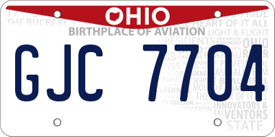 OH license plate GJC7704