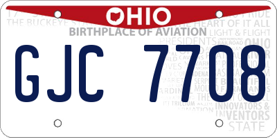 OH license plate GJC7708