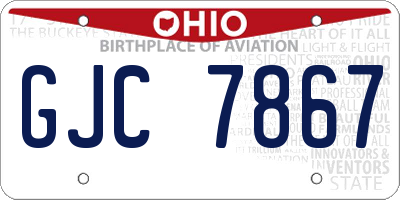 OH license plate GJC7867