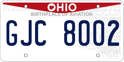 OH license plate GJC8002