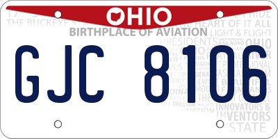 OH license plate GJC8106