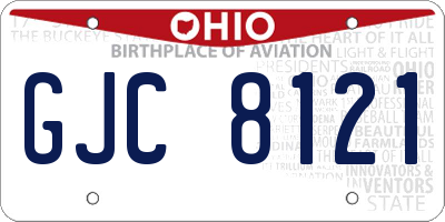 OH license plate GJC8121