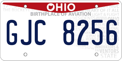 OH license plate GJC8256