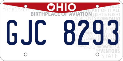 OH license plate GJC8293