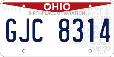 OH license plate GJC8314