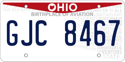 OH license plate GJC8467