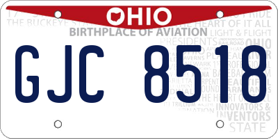 OH license plate GJC8518