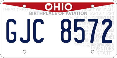 OH license plate GJC8572