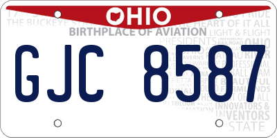 OH license plate GJC8587