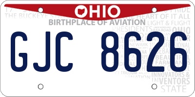 OH license plate GJC8626