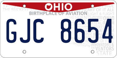 OH license plate GJC8654