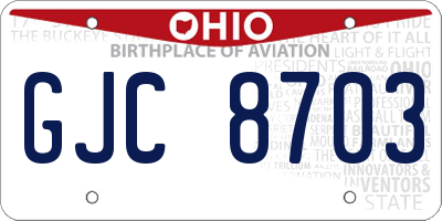 OH license plate GJC8703