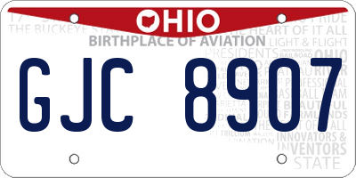 OH license plate GJC8907