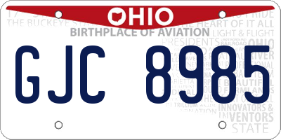 OH license plate GJC8985