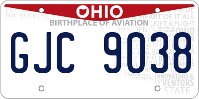 OH license plate GJC9038