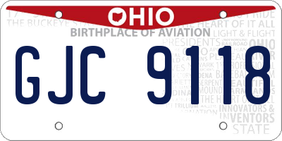 OH license plate GJC9118