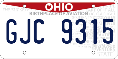 OH license plate GJC9315