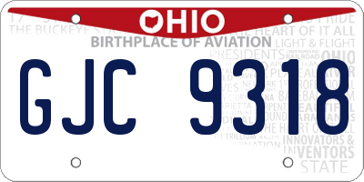 OH license plate GJC9318