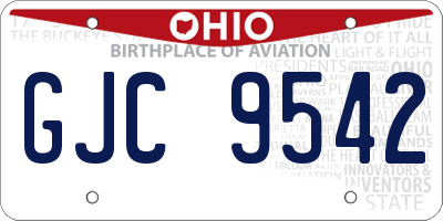 OH license plate GJC9542