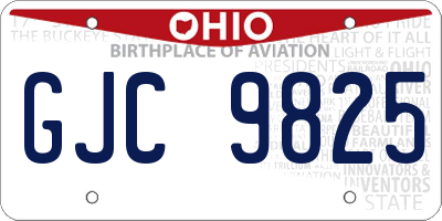 OH license plate GJC9825