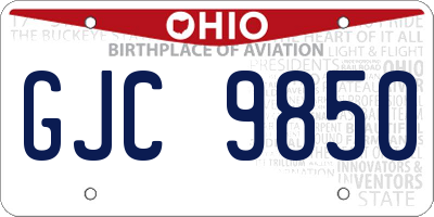 OH license plate GJC9850