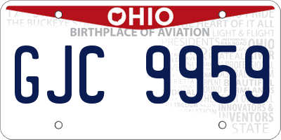 OH license plate GJC9959