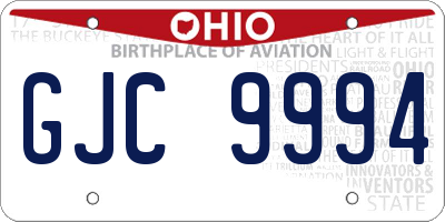 OH license plate GJC9994