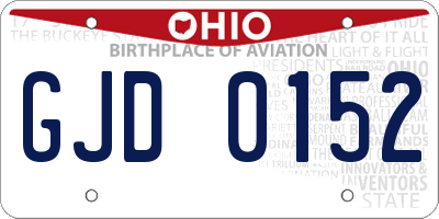 OH license plate GJD0152