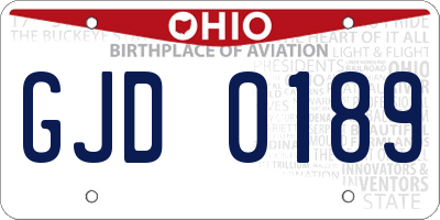 OH license plate GJD0189
