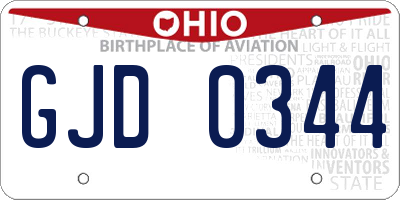 OH license plate GJD0344