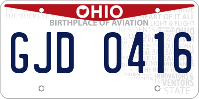 OH license plate GJD0416